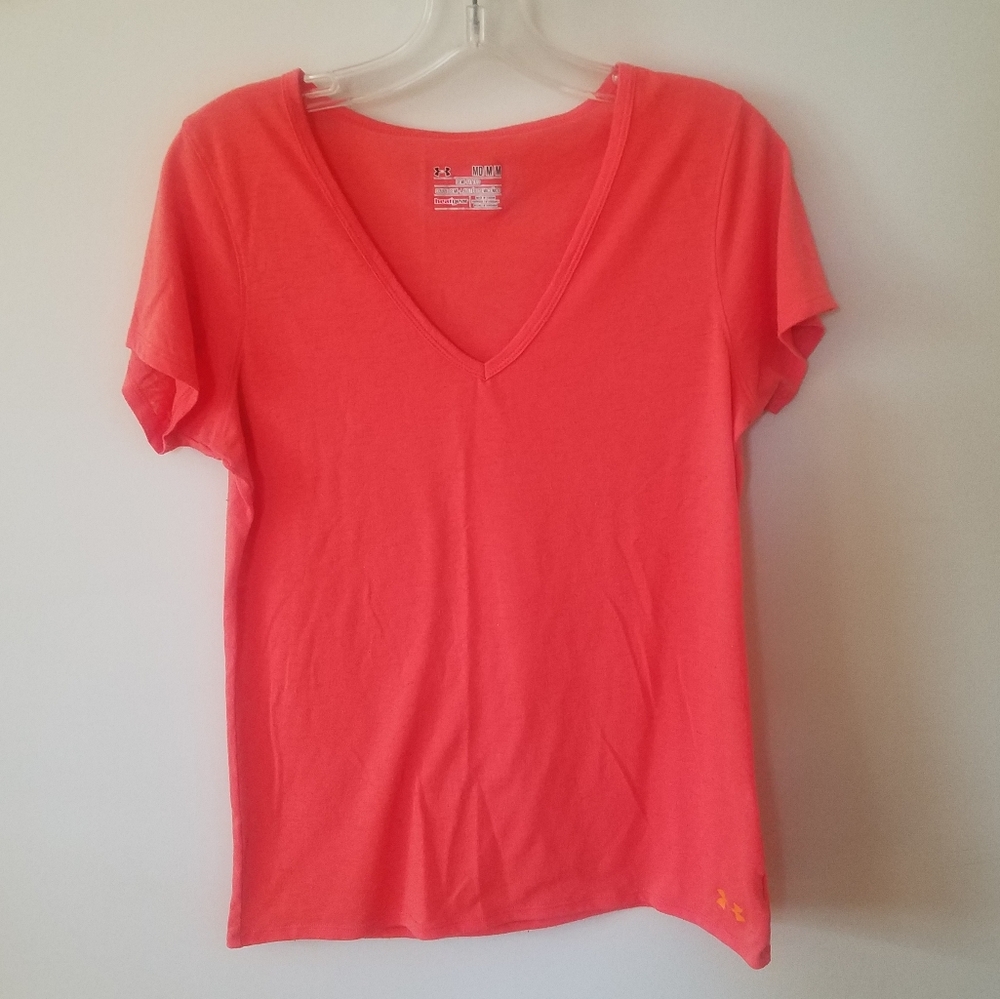 Under Armour orange tshirt. Semi fitted heat gear.